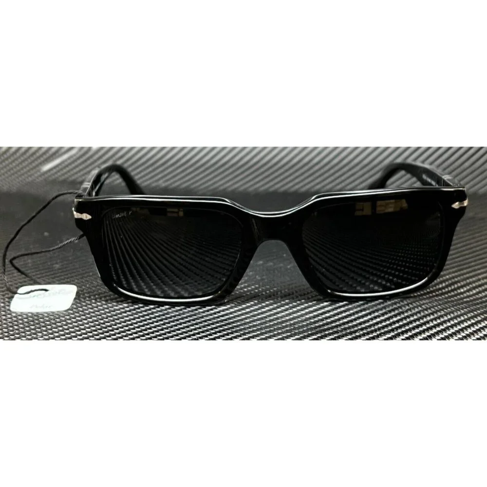 Persol Black 55mm Polarized Mens Sunglasses